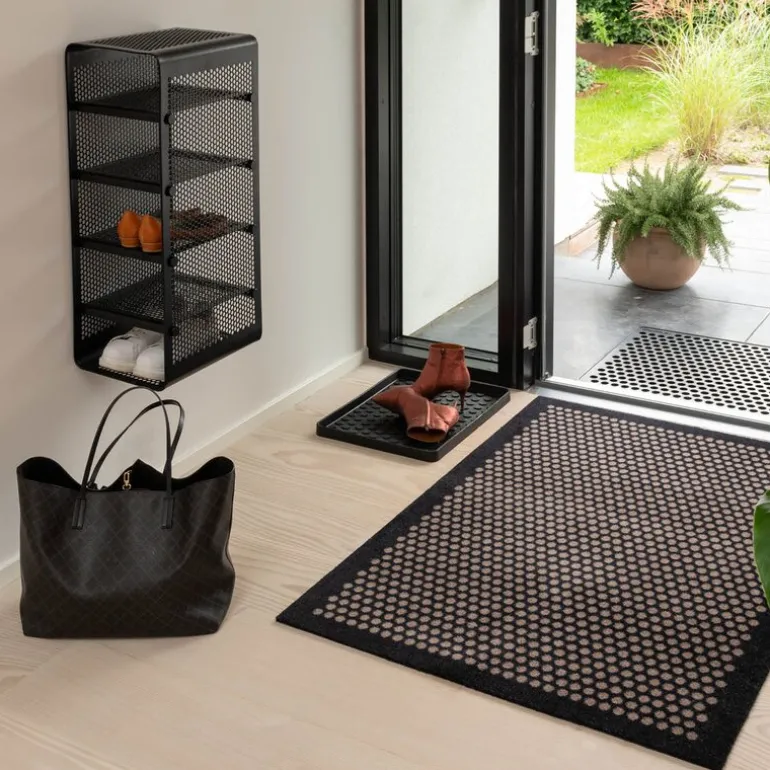 Dot gulvmatte 130x90 cm svart/sand