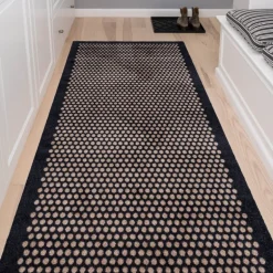Dot gulvmatte 200x90 cm svart/sand