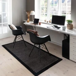 Dot gulvmatte 200x90 cm svart/sand
