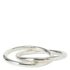 Double-Ring serviettring messing 4 cm sølv