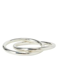 Double-Ring serviettring messing 4 cm sølv