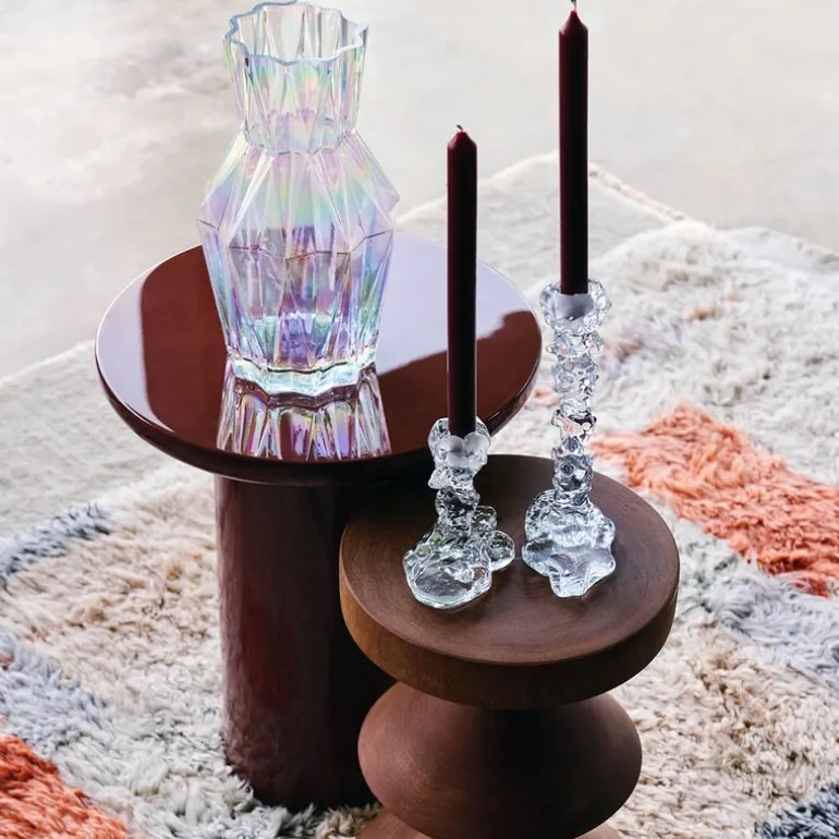 Drip lysestake i glass 25 cm klar