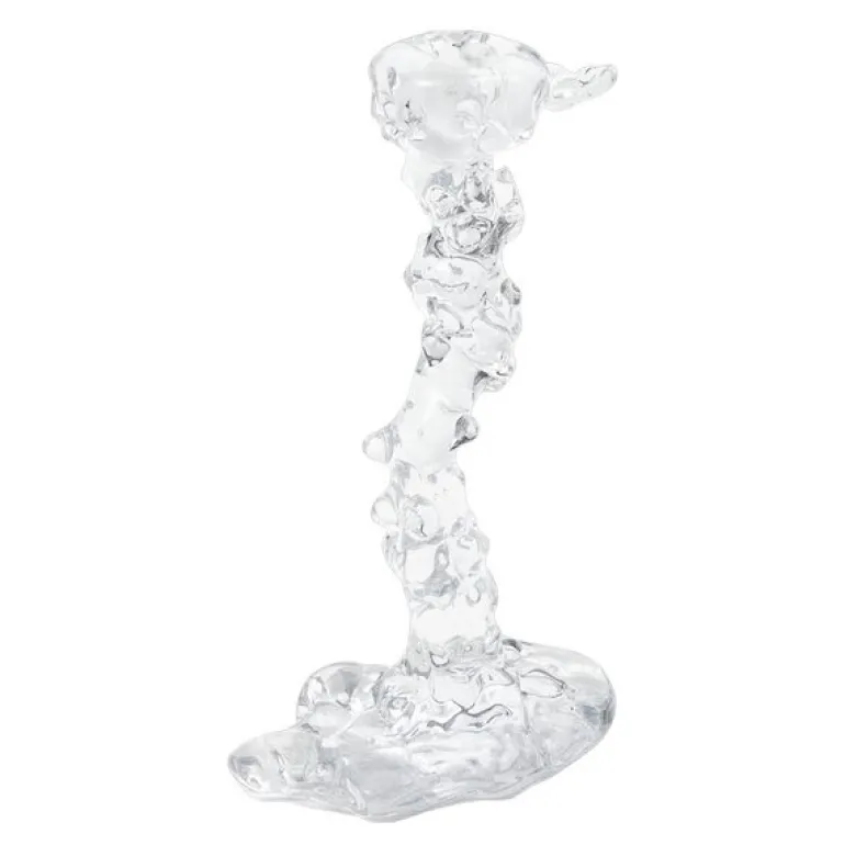 Drip lysestake i glass 25 cm klar