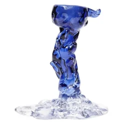 Drip lysestake i glass S 14 cm mørk blå