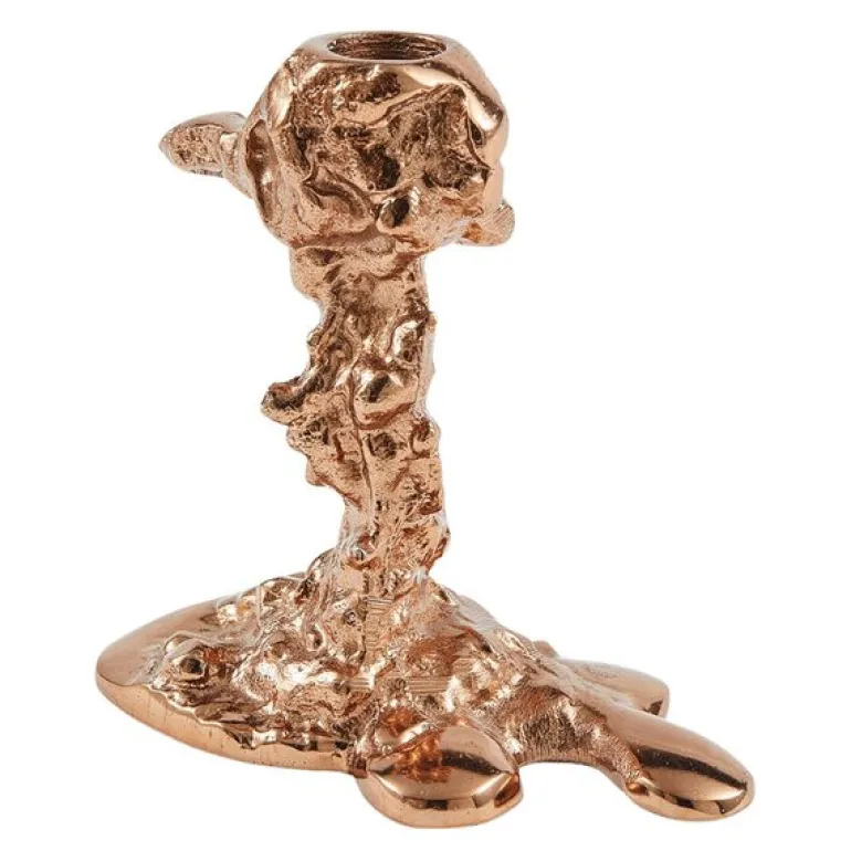Drip lysestake S 14 cm rosegull