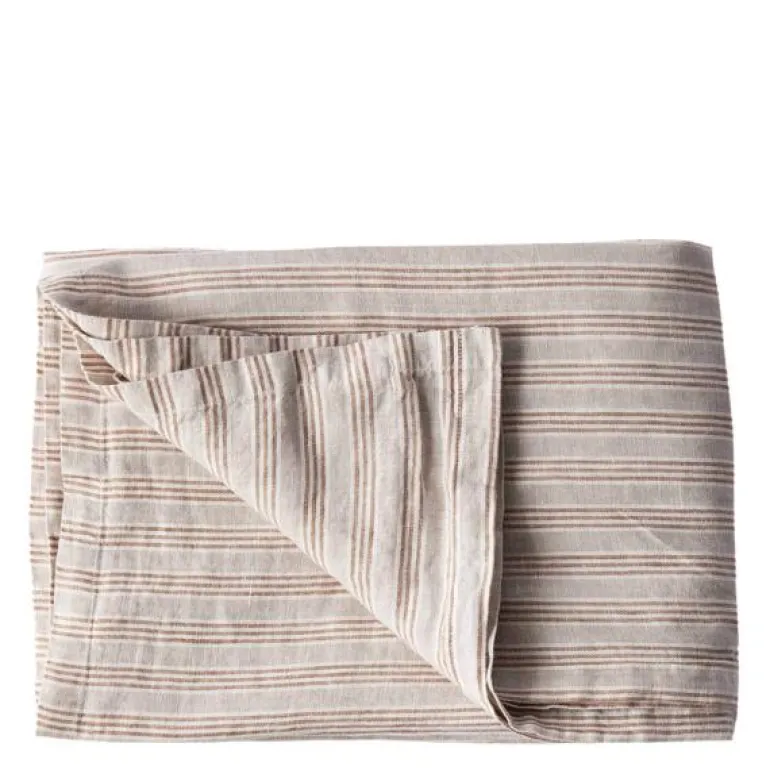 Duk lin 145x330 cm hazelnut stripe