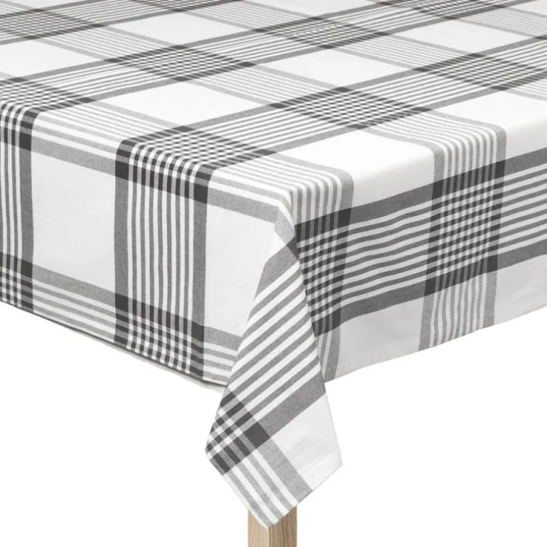 Duk 140x320 cm large checks hvit/grå