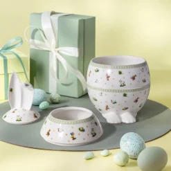 Easter Delight dekorasjonsegg 30 cm hvit/grønn