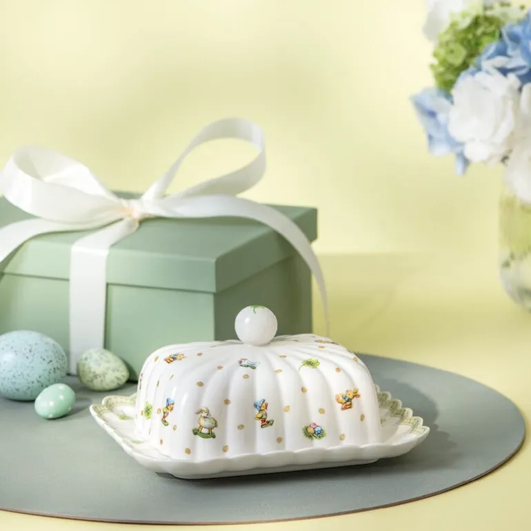 Easter Delight smørfat 18x16 cm hvit/grønn