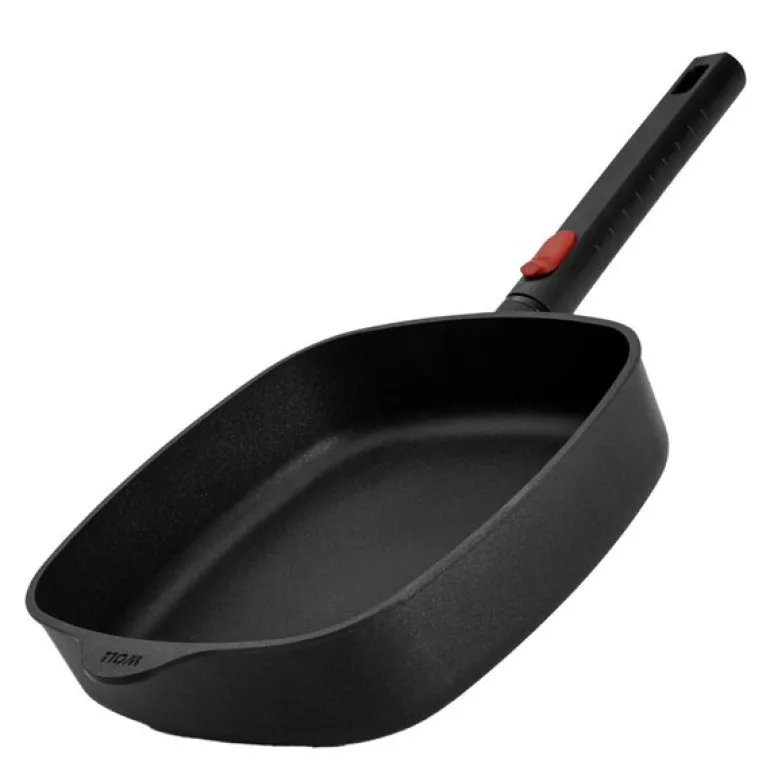 ECO Logic QXR stekepanne firkantet 24 cm avtagbart håndtak svart