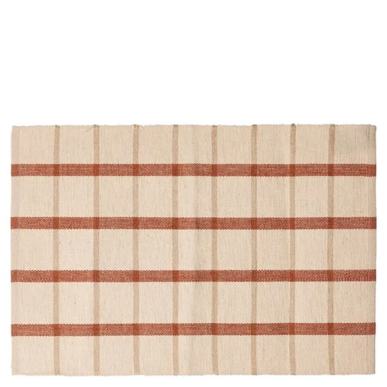 Eddy bordløper 100x35 cm rust/offwhite