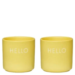 Eggeglass 2 stk HELLO gul