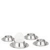 Eggeglass 9,5x9,5x3,5 cm 4 stk rustfritt stål