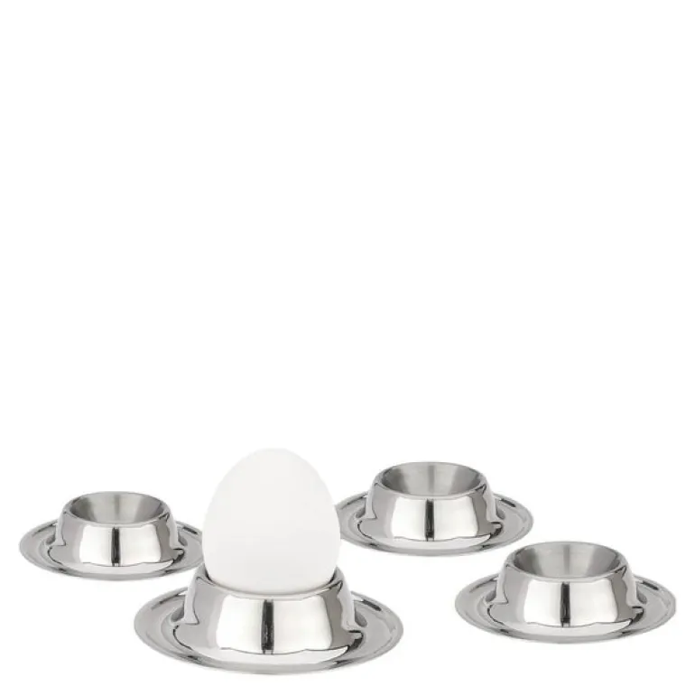 Eggeglass 9,5x9,5x3,5 cm 4 stk rustfritt stål