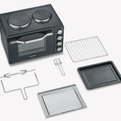 Elektrisk ovn med 2 plater TO2074 30L 2500W svart
