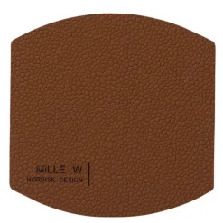 Ellips glassbrikke 10x10 cm brun