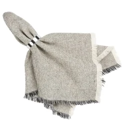 Elouise serviett 45x45 cm svart/offwhite