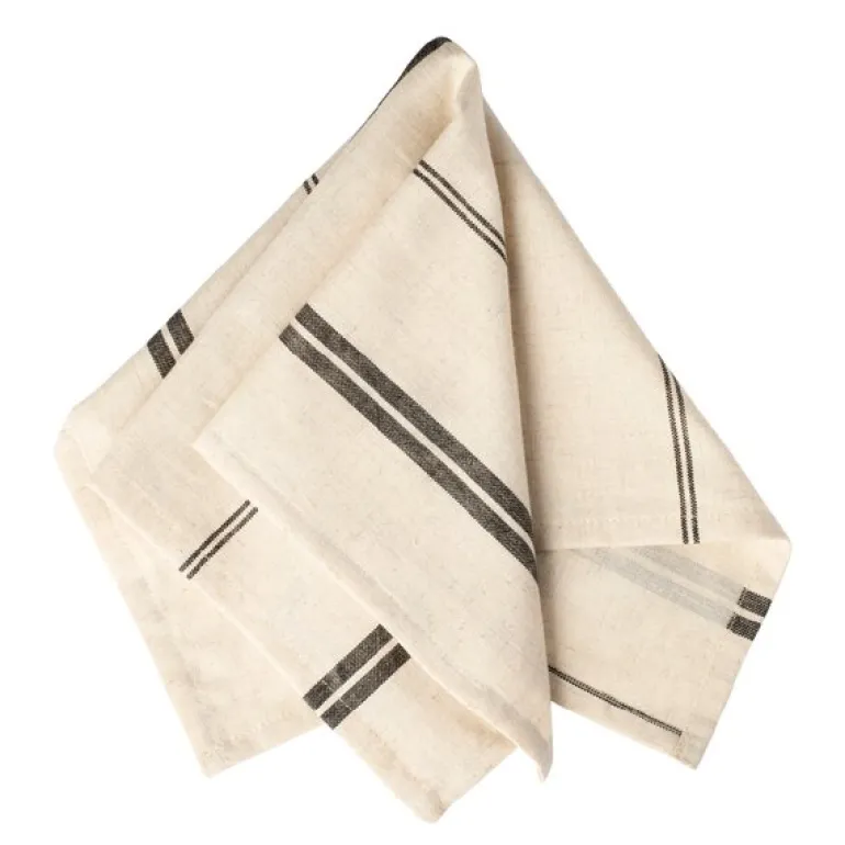 Elsa servietter 45 cm 2 stk natur/svart