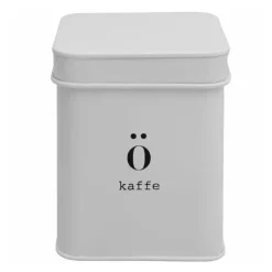 Emalje kaffeboks 11,5x11,5x14 cm hvit