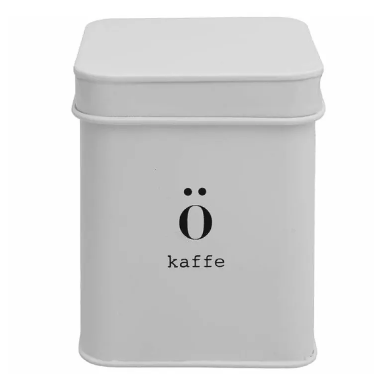 Emalje kaffeboks 11,5x11,5x14 cm hvit