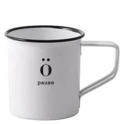 Emalje kopp mini Pause 12 cl hvit