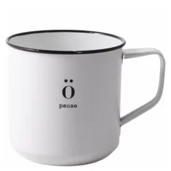 Emalje kopp Pause 35 cl hvit