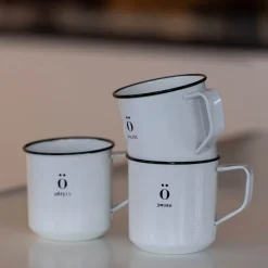 Emalje kopp Pause 35 cl hvit