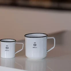 Emalje kopp Påfyll 35 cl hvit