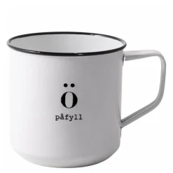 Emalje kopp Påfyll 35 cl hvit