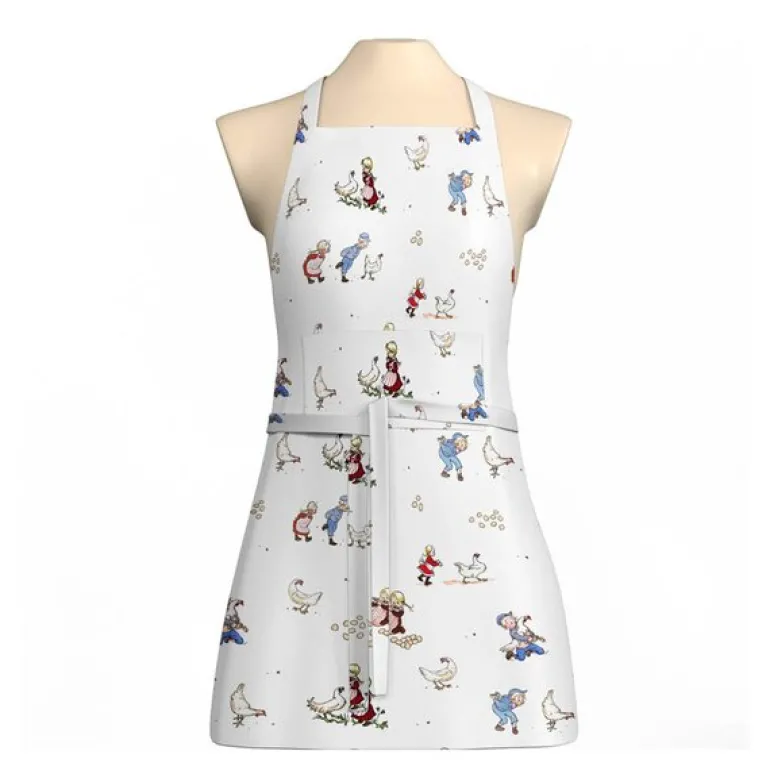 Emil & Ida i hönsgården forkle 65x85 cm offwhite