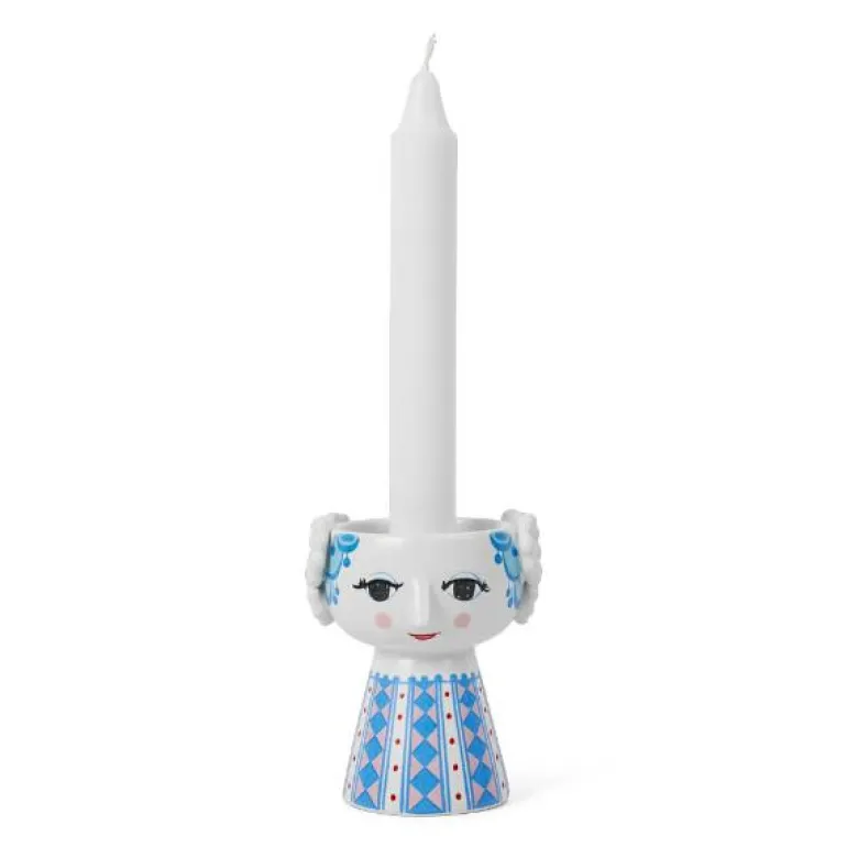 Eva lysestake 9,5 cm blå