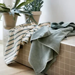 Everyday stripe håndkle 50x90 cm aqua