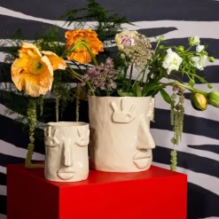Facy krukke L 24x19x22 cm beige
