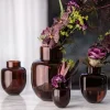 Family vase 11x8,4 cm brun