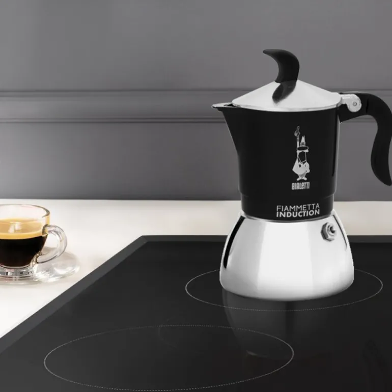 Fiammetta Induction espressokanne 4 kopper 150 ml svart