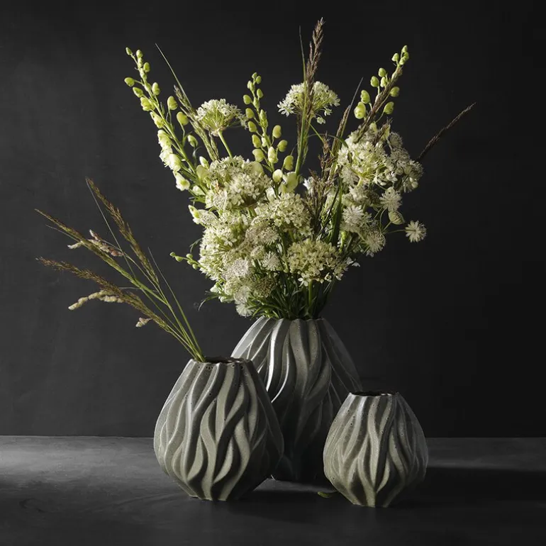 Flame vase 23 cm grønn