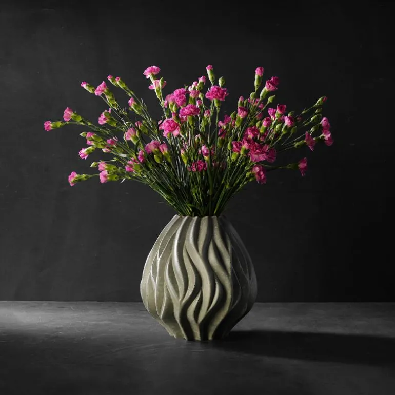 Flame vase 23 cm grønn