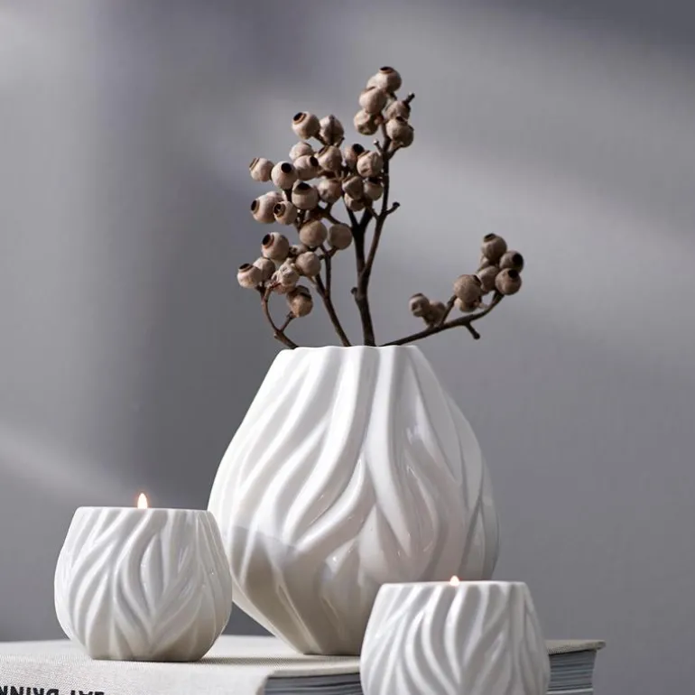 Flame vase 15 cm hvit
