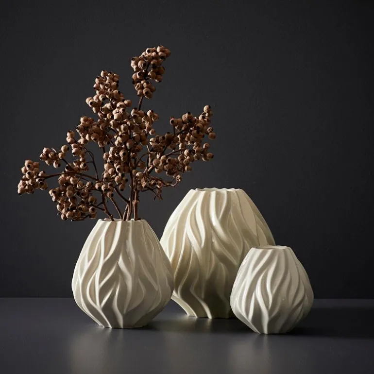 Flame vase 15 cm hvit