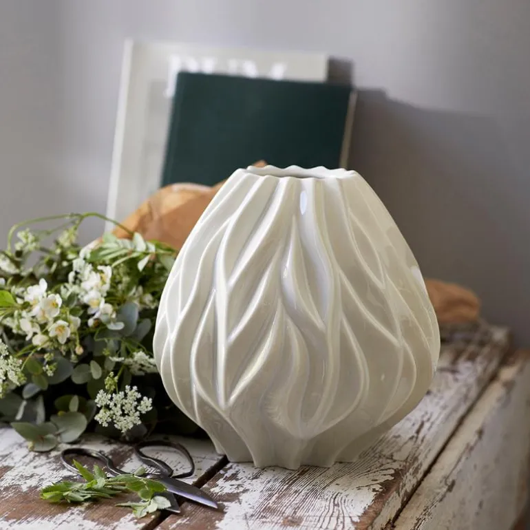 Flame vase 19 cm hvit