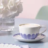 Fleur bleu fat til cappuccinokopp 17,5 cm blå