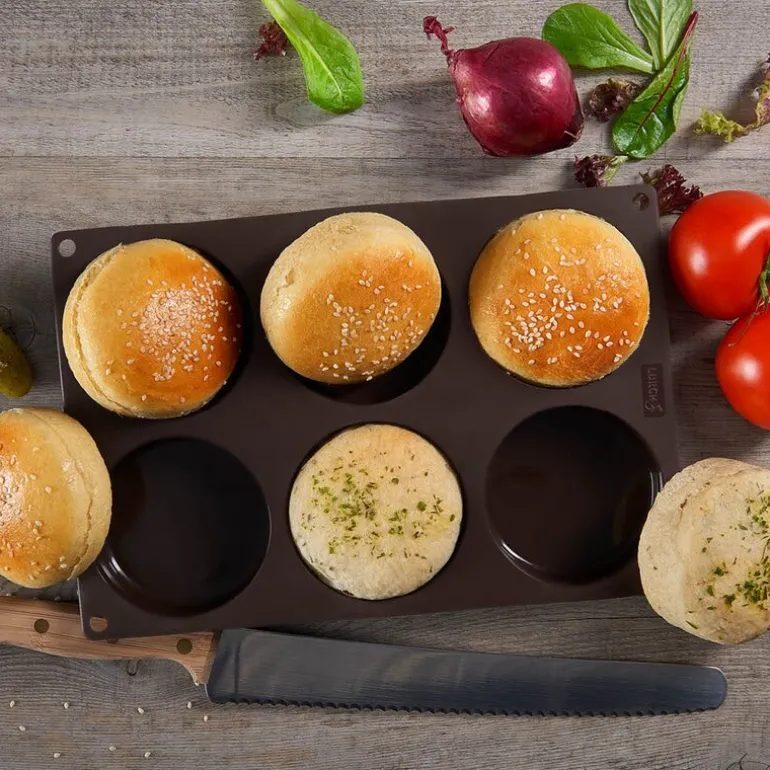 Flexiform BurgerBun bakeform til 6 stk hamburgerbrød à 8,5 cm