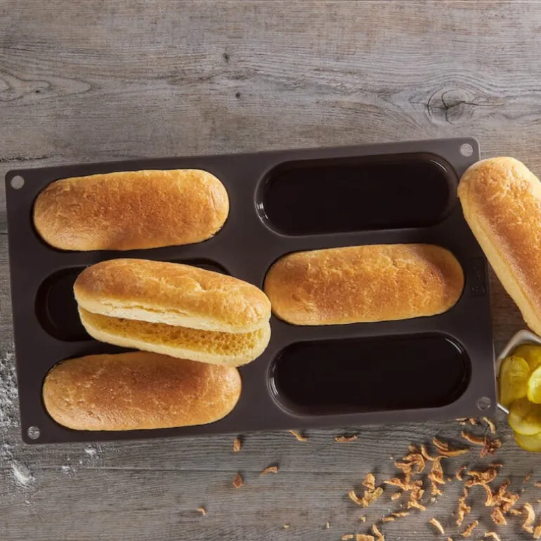 Flexiform Hotdog Buns bakeform til 6 stk pølsebrød