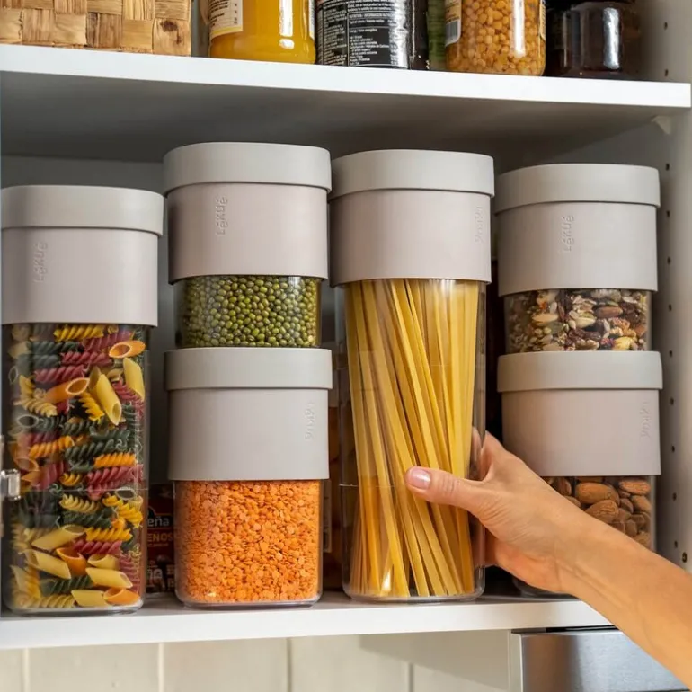Flip Storage oppbevaringsboks L med lokk beige