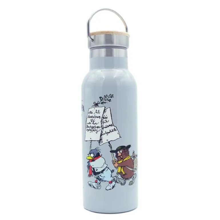 Flåklypa drikkeflaske 500 ml Retro grå