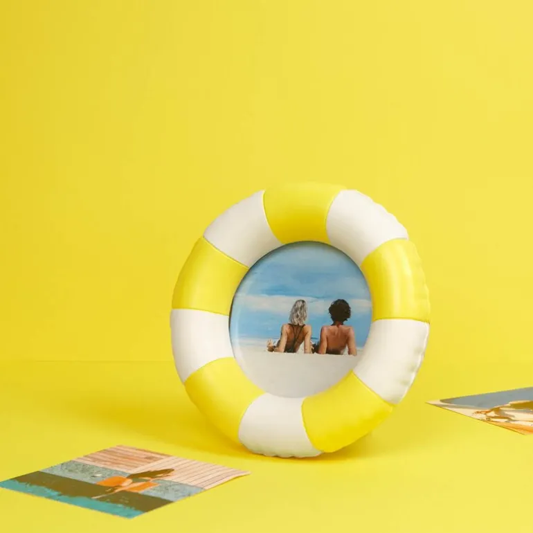 Floats fotoramme 17,2 cm gul/hvit