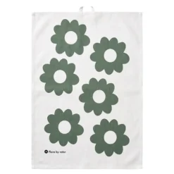 Flora by Rotor kjøkkenhåndkle 50x70 cm naturgrønn