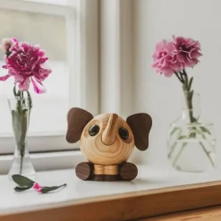 Flora elefant trefigur 10 cm valnøtt/ask