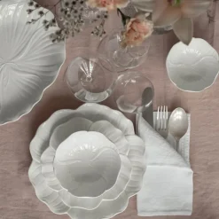 Flora tallerken 25 cm hvit