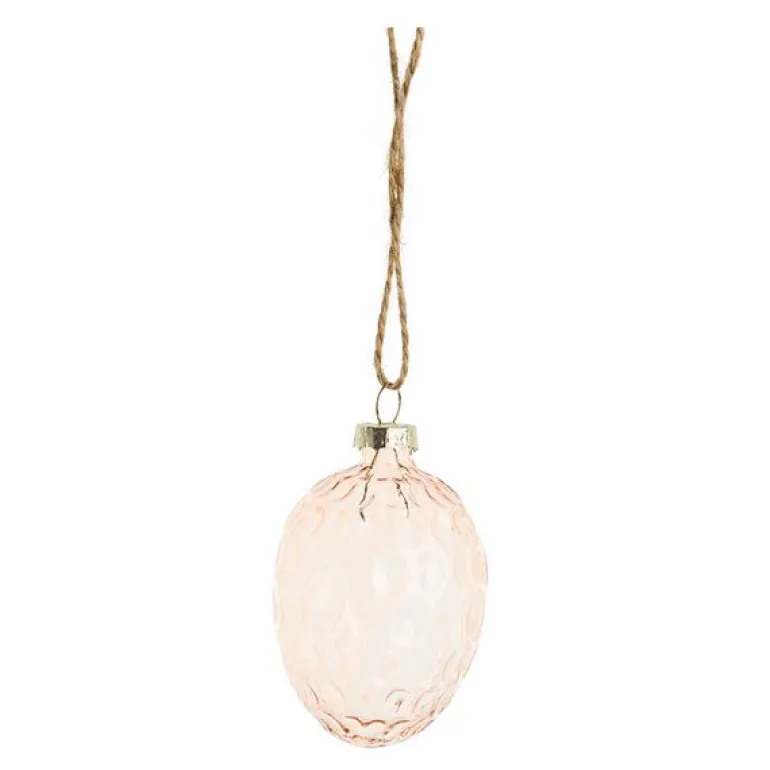 Florella hengende eggdekorasjon 7 cm rosa